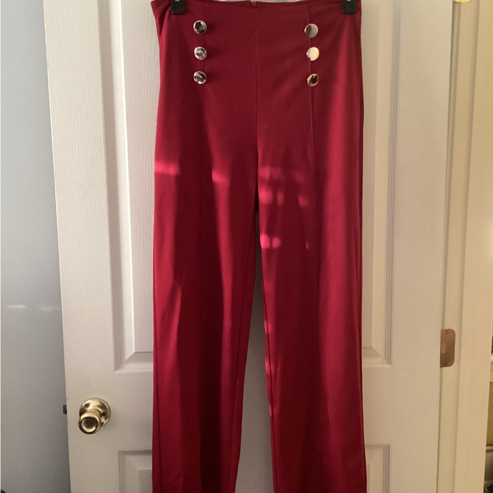 High waist dress pants w/ decorative buttons size XL